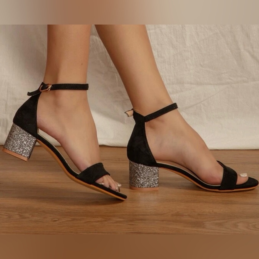 Elegant Black and Silver Women's Heels